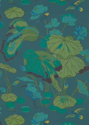 Nympheus Teal by G P & J Baker Wallcovering