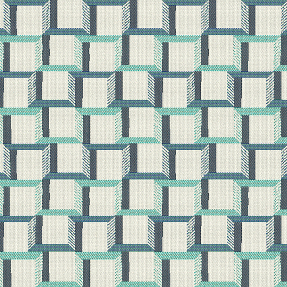 145471-0001 Beveled Squares Lagoon by Sunbrella Fabric Sunbrella Acrylic USA or Imported 5-Year Horizontal: 14 in. and Vertical: 13.3 in. 54 in. - Fabric Carolina -