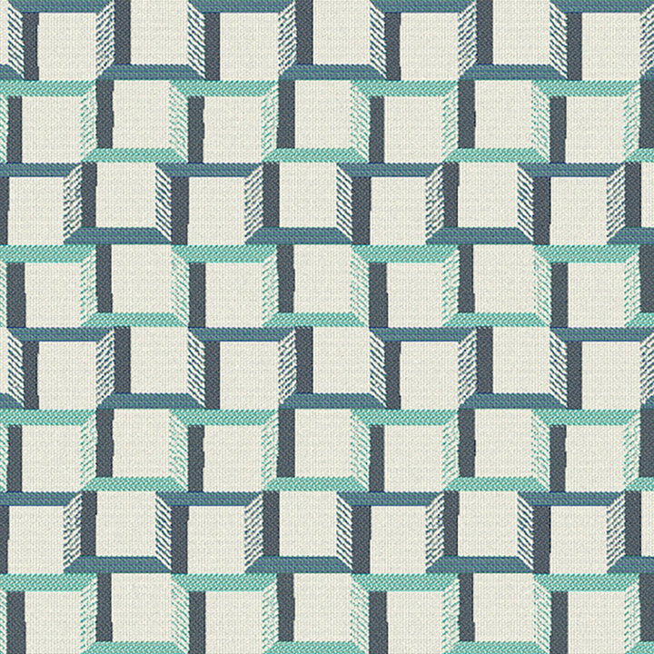 145471-0001 Beveled Squares Lagoon by Sunbrella Fabric Sunbrella Acrylic USA or Imported 5-Year Horizontal: 14 in. and Vertical: 13.3 in. 54 in. - Fabric Carolina -