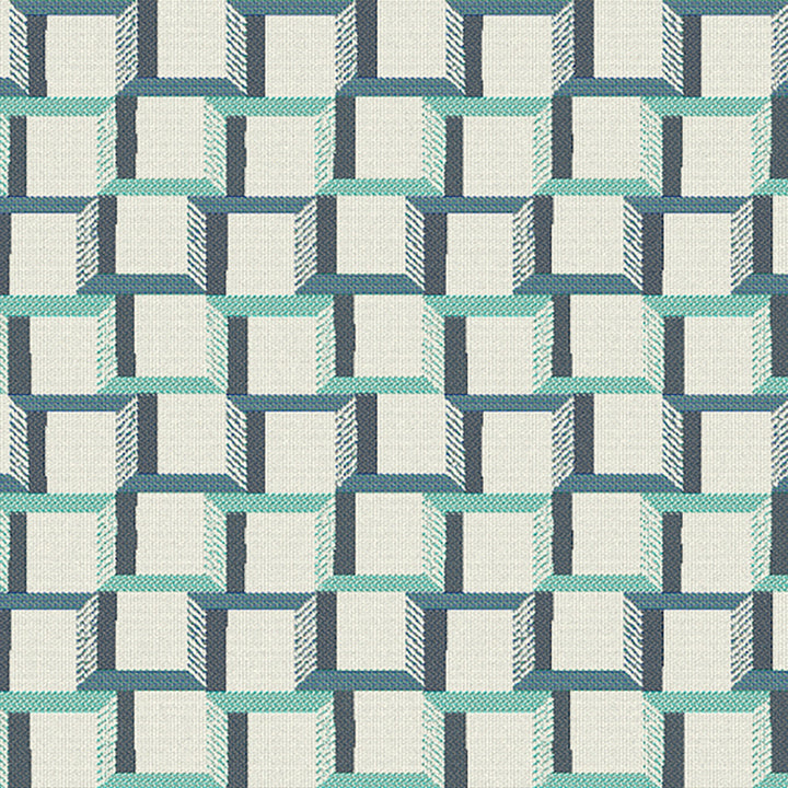 145471-0001 Beveled Squares Lagoon by Sunbrella Fabric Sunbrella Acrylic USA or Imported 5-Year Horizontal: 14 in. and Vertical: 13.3 in. 54 in. - Fabric Carolina -