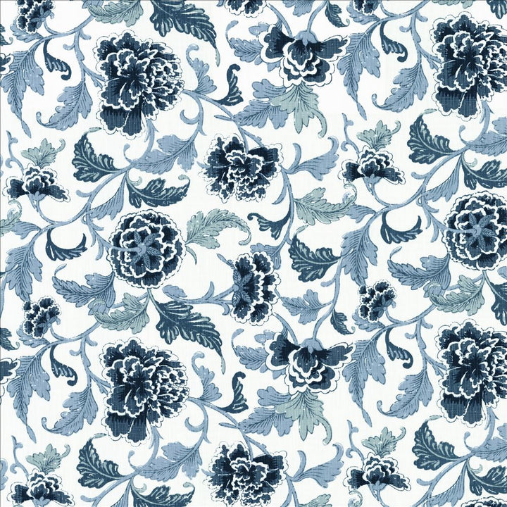 Cabrini Indigo  by Kasmir Fabric 1474 54% Cotton 46% Polyester  CHINA  </p><p>Repeat: Horizontal: 27 4/8 inches and Vertical: 24 6/8 inches 54  - Fabric Carolina -