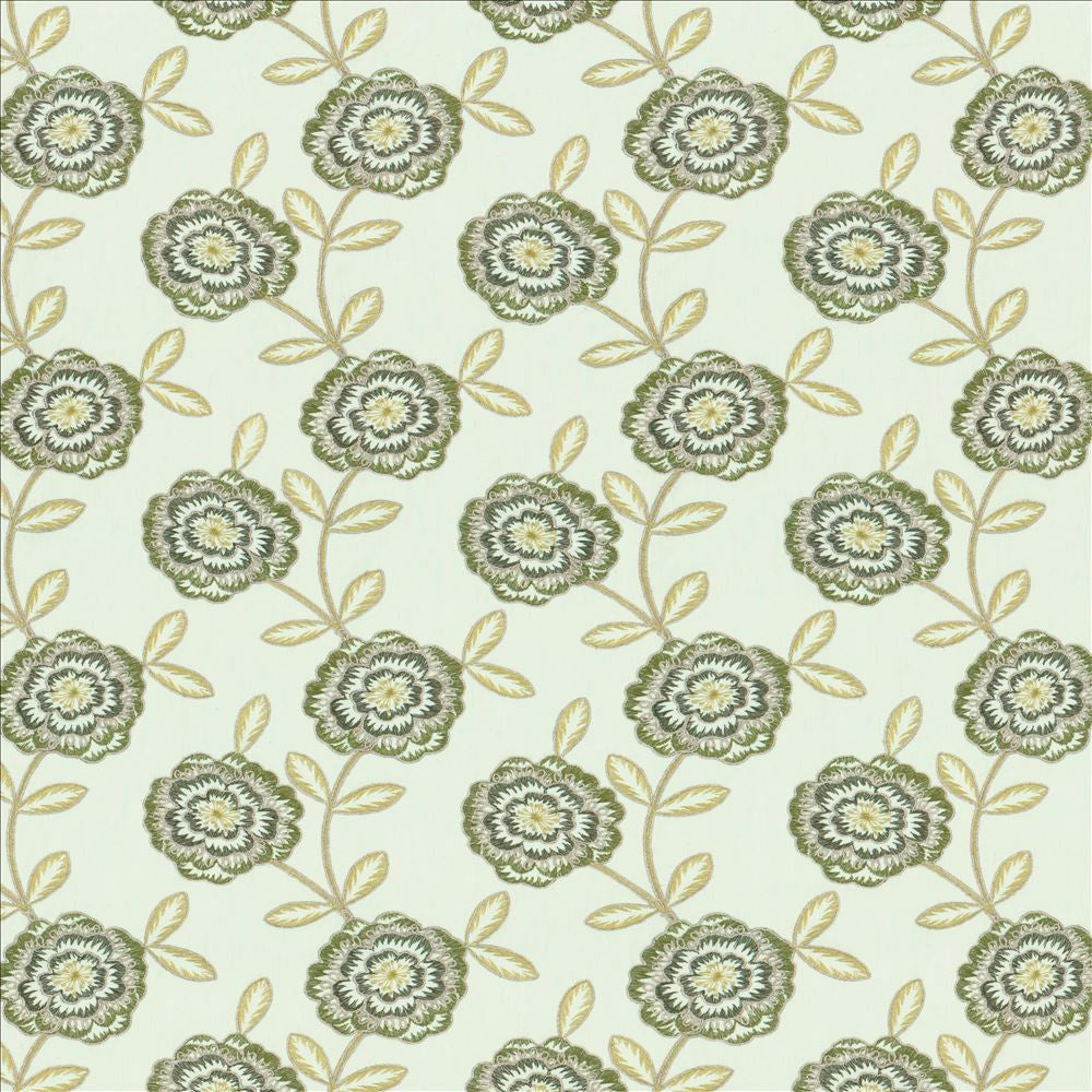 Caden Greenery by Kasmir Fabric 5156 50% Cotton 50% Polyester INDIA Not Tested Horizontal: 8 4/8 inches and Vertical: 9 2/8 inches 54 - Fabric Carolina -