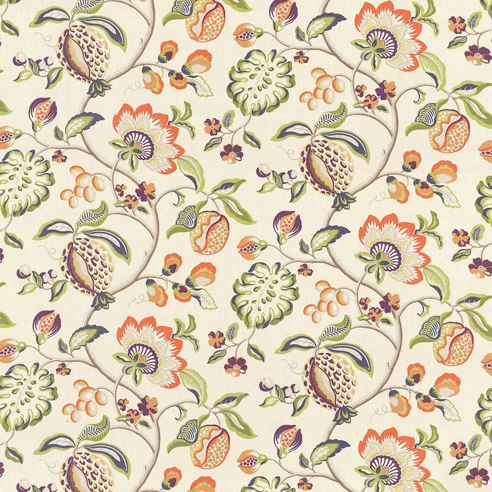 Cadence Floral Clotted Cream by Kasmir Fabric 1418 100% Linen CHINA 15,000 Wyzenbeek Double Rubs Horizontal: 54 inches and Vertical: 25 2/8 inches 54 - Fabric Carolina -