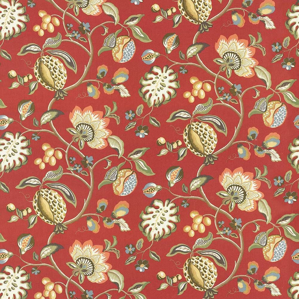 Cadence Floral Scarlet  by Kasmir Fabric See sample 100% Linen
 CHINA 15,000 Wyzenbeek Double Rubs </p><p>Repeat: Horizontal: 54 inches and Vertical: 25 2/8 inches 54  - Fabric Carolina -