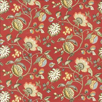 Cadence Floral Scarlet by Kasmir Fabric 1417 100% Linen CHINA 15,000 Wyzenbeek Double Rubs H: 54 inches, V: 25 2/8 inches 54 - Fabric Carolina - Kasmir