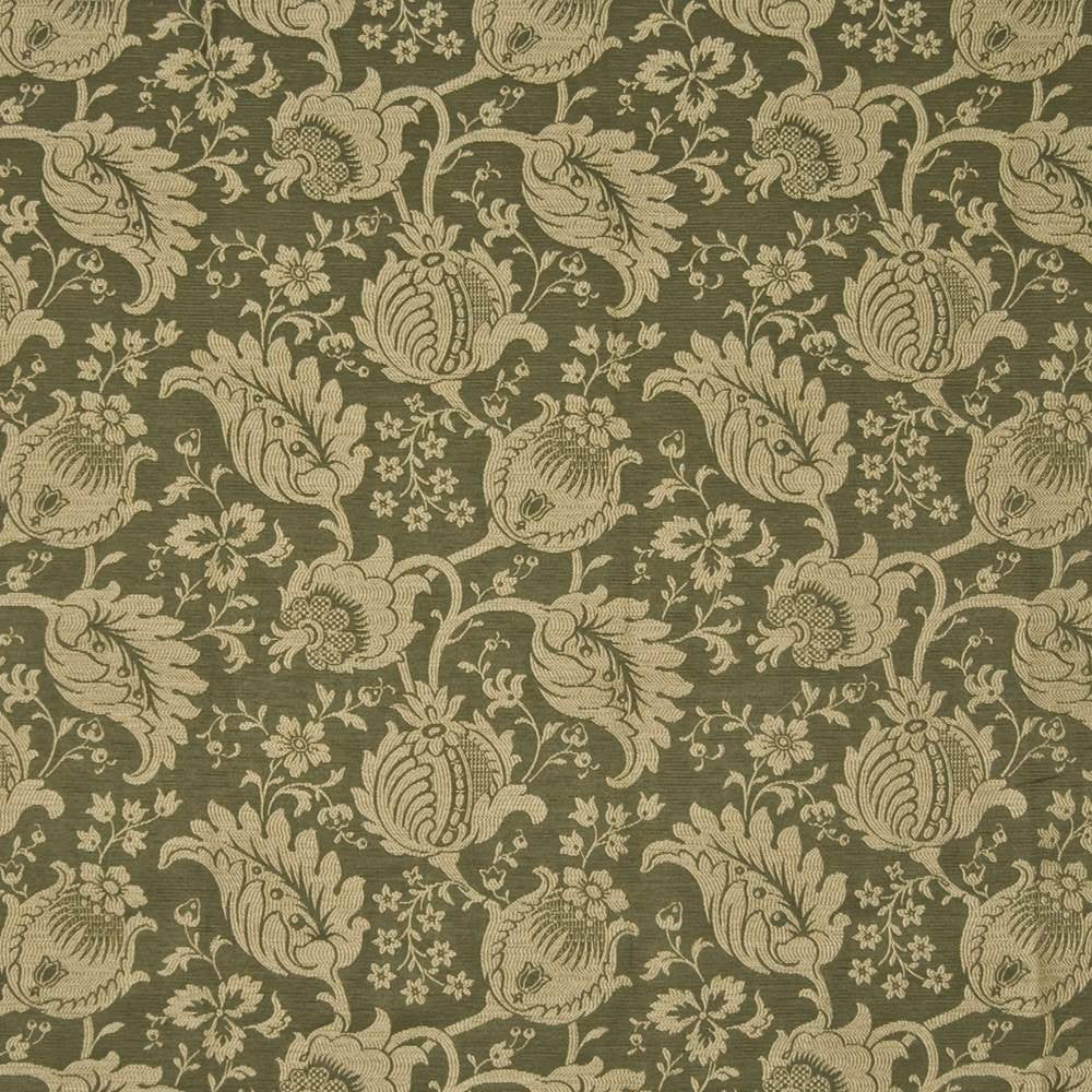 Camden Garden Basil by Kasmir Fabric 1385 65% Rayon 35% Polyester USA 40,000 Wyzenbeek Double Rubs H: 14 1/8 inches, V:13 inches 54 - Fabric Carolina - Kasmir