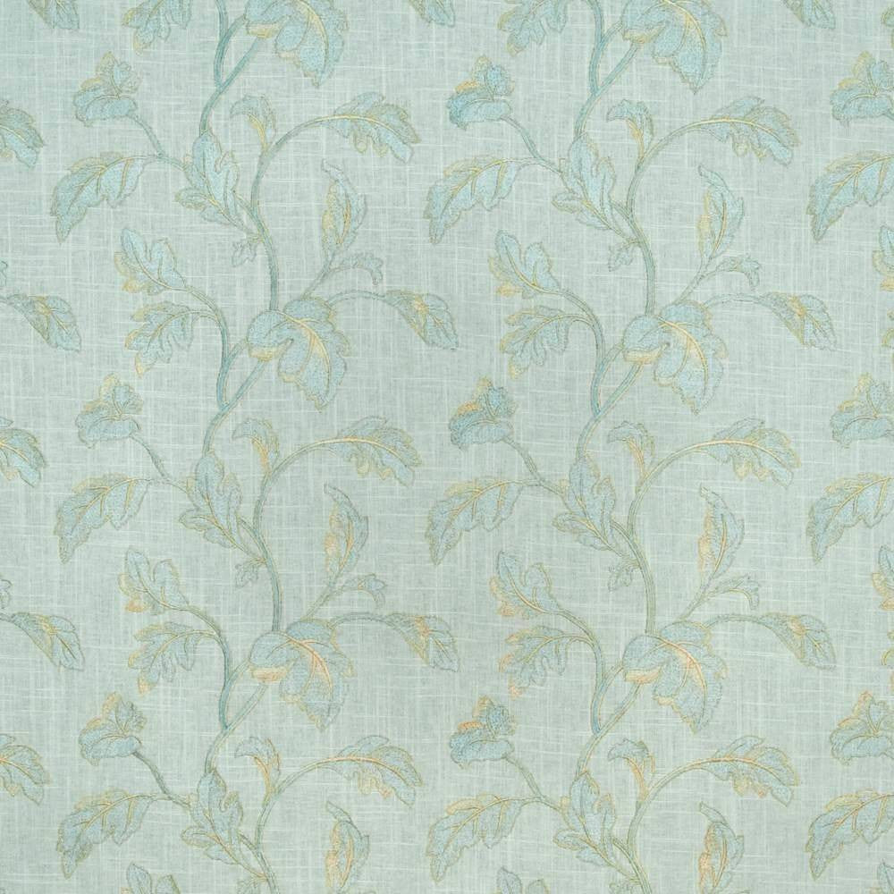 Canton Garden Lagoon by Kasmir Fabric 1406 60% Rayon 40% Linen CHINA 6,000 Wyzenbeek Double Rubs H: 13 4/8 inches, V:11 4/8 inches 54 - Fabric Carolina - Kasmir