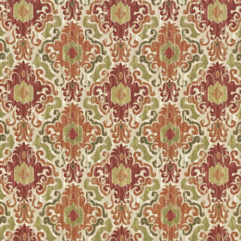 Capistrano Tiger Lily by Kasmir Fabric 1434 100% Cotton PERU 12,000 Wyzenbeek Double Rubs H: 13 4/8 inches, V:12 4/8 inches 54 - 55 - Fabric Carolina - Kasmir