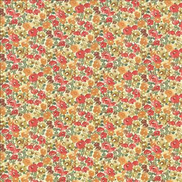 Carillon Garden Poppy by Kasmir Fabric 5064 100% Cotton USA 42,000 Wyzenbeek Double Rubs H: 18 inches, V: 9 inches 54 - Fabric Carolina - Kasmir
