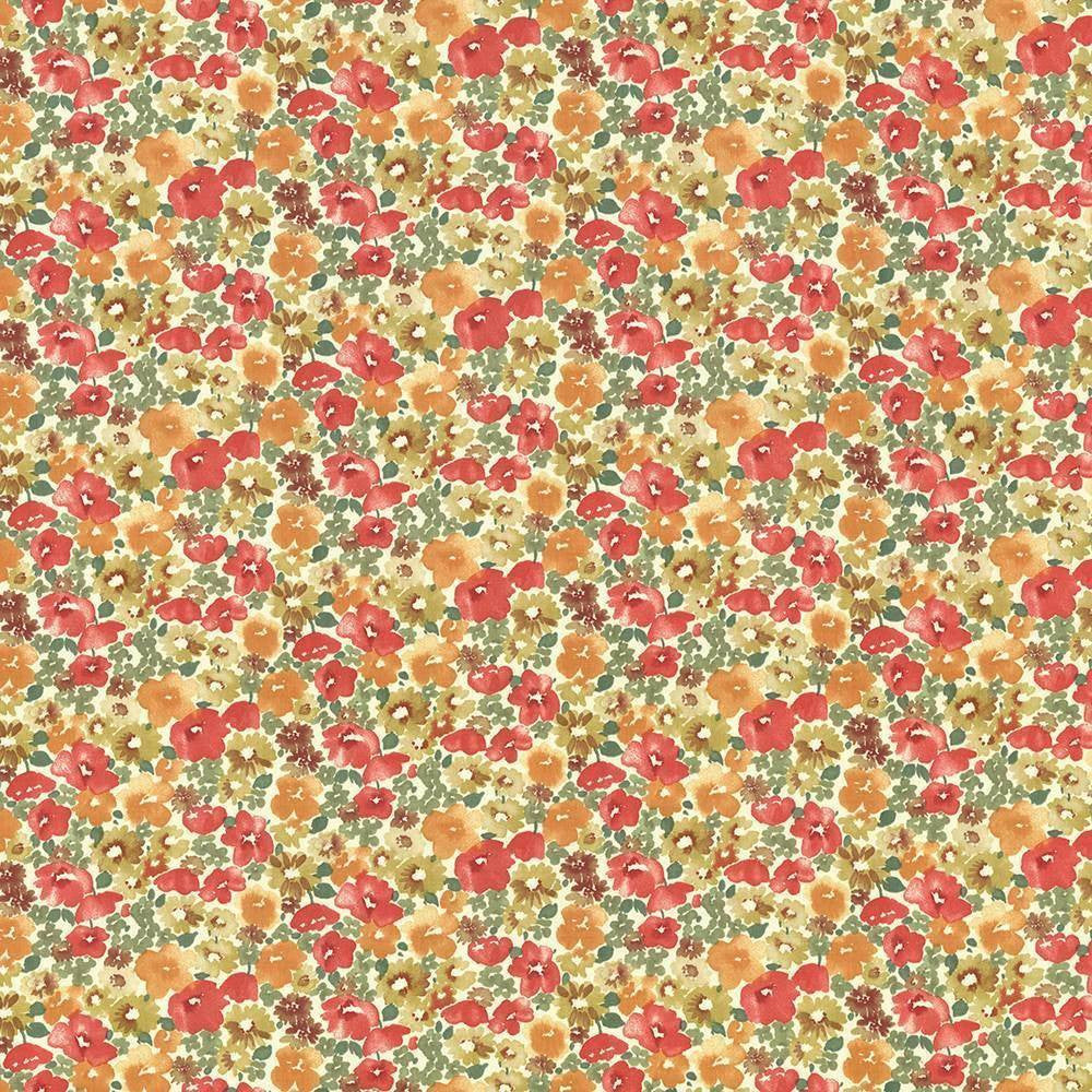 Carillon Garden Poppy by Kasmir Fabric 5064 100% Cotton USA 42,000 Wyzenbeek Double Rubs H: 18 inches, V:9 inches 54 - Fabric Carolina - Kasmir