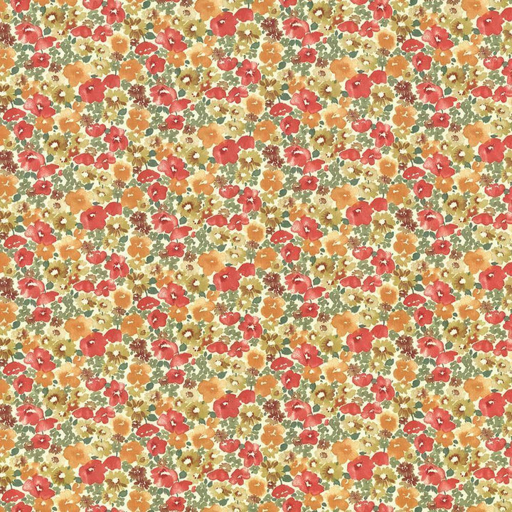 Carillon Garden Poppy by Kasmir Fabric 5064 100% Cotton USA 42,000 Wyzenbeek Double Rubs H: 18 inches, V:9 inches 54 - Fabric Carolina - Kasmir