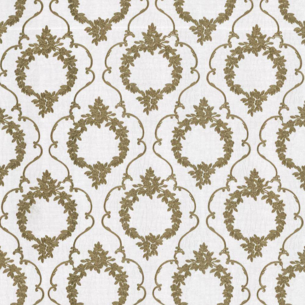 Carlotta Flax by Kasmir Fabric 1444 100% Polyester Embroidery Contents 100% Polyester CHINA H: 11 6/8 inches, V:16 2/8 inches 109 - 110 - Fabric Carolina - Kasmir