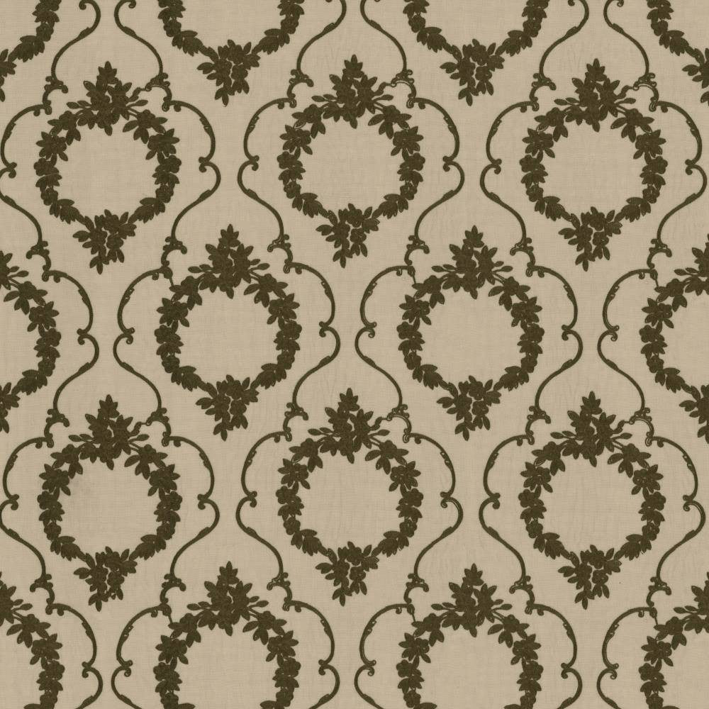 Carlotta Gray by Kasmir Fabric 1444 100% Polyester Embroidery Contents 100% Polyester CHINA H: 11 6/8 inches, V:16 2/8 inches 109 - 110 - Fabric Carolina - Kasmir