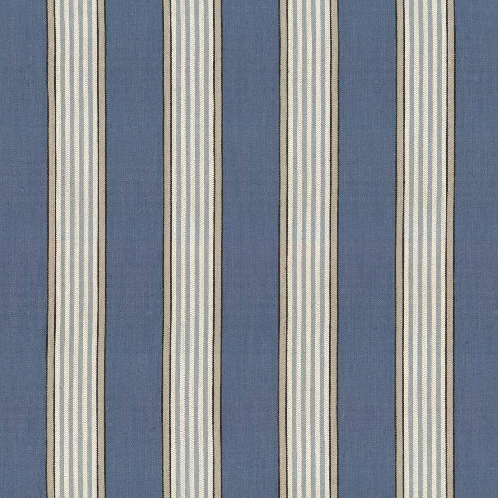 Carnegie Stripe Indigo by Kasmir Fabric 1446 42% Viscose 40% Polyester 18% Linen CHINA 30,000 Martindale Cycles H: 7 inches, V:N/A 57 - Fabric Carolina - Kasmir
