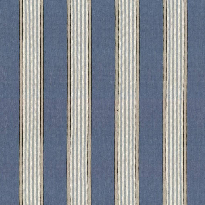Carnegie Stripe Indigo by Kasmir Fabric 1446 42% Viscose 40% Polyester 18% Linen CHINA 30,000 Martindale Cycles H: 7 inches, V:N/A 57 - Fabric Carolina - Kasmir