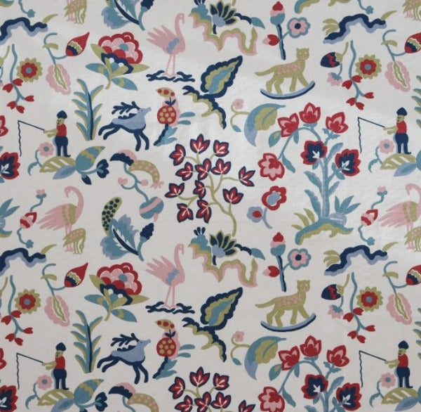Carousel Teal-raspberry By Roth & Tompkins Fabric