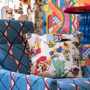 CARRETTO DEL CIBO Embroidered Cushion (LC40257) by Mind The Gap