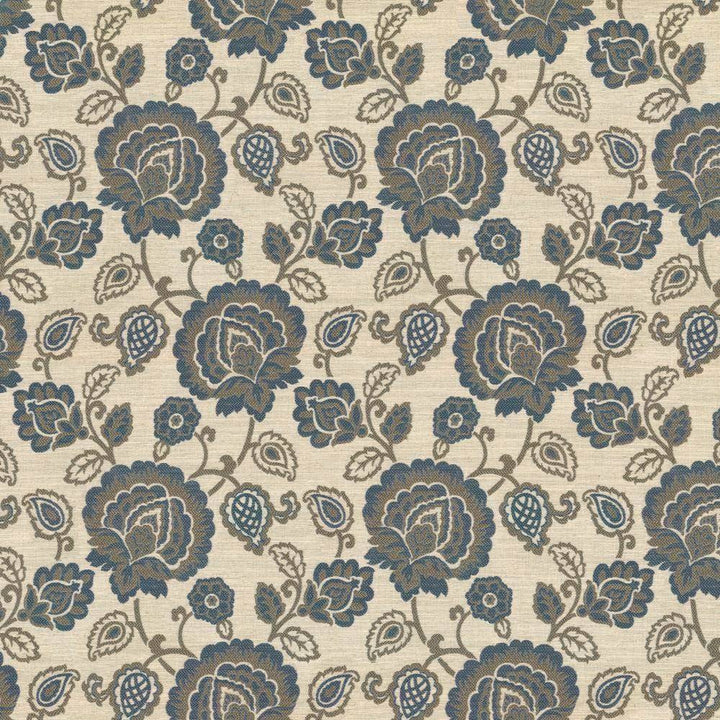 Carte Blanche Blue by Kasmir Fabric 5115 81% Polyester 11% Linen 8% Cotton INDIA 50,000 Wyzenbeek Double Rubs H: 14 inches, V:18 6/8 inches 54 - 56 - Fabric Carolina - Kasmir
