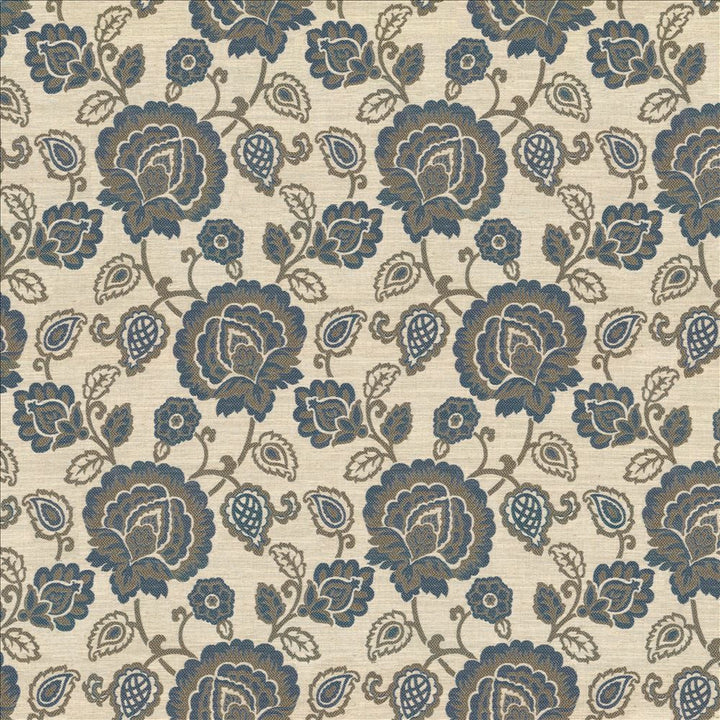 Carte Blanche Blue by Kasmir Fabric 5115 81% Polyester
11% Linen
8% Cotton
 INDIA </p><p>Repeat: Horizontal: 14 inches and Vertical: 18 6/8 inches 54 - 56 - Fabric Carolina -
