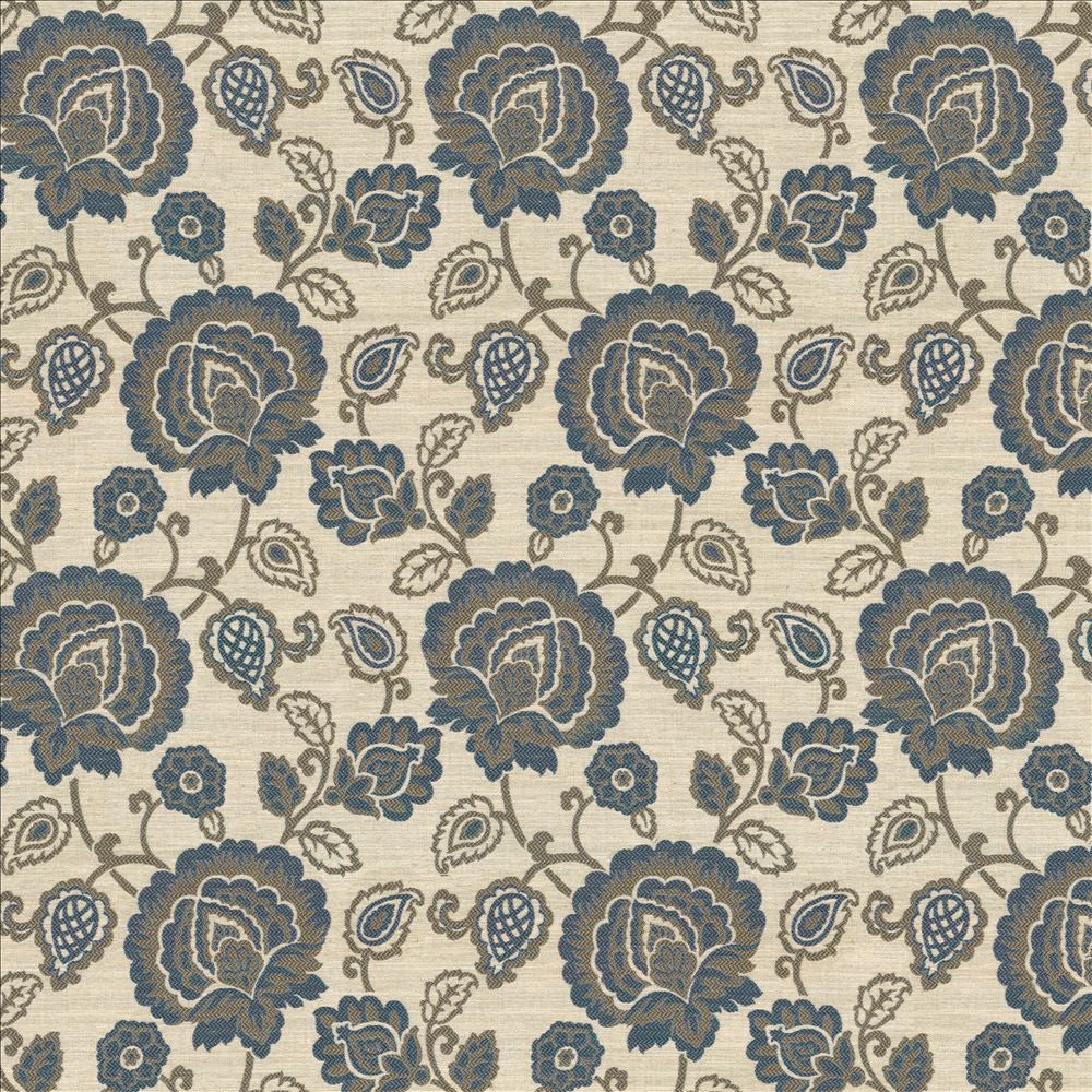 Carte Blanche Blue by Kasmir Fabric 5115 81% Polyester
11% Linen
8% Cotton
 INDIA 50,000 Wyzenbeek Double Rubs </p><p>Repeat: Horizontal: 14 inches and Vertical: 18 6/8 inches 54 - Fabric Carolina -