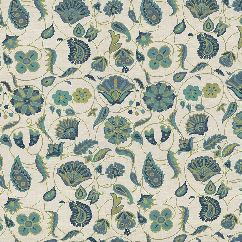 Caspa Garden Turquoise by Kasmir Fabric 1423 66% Polyester
19% Cotton
15% Rayon
 USA 39,000 Wyzenbeek Double Rubs </p><p>Repeat: Horizontal: 26 6/8 inches and Vertical: 35 3/8 inches 55 - Fabric Carolina -