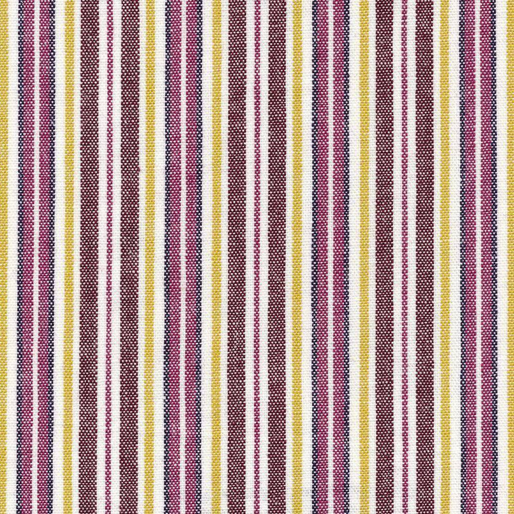 Caspiana Stripe Bordeaux by Kasmir Fabric 1400 100% Cotton CHINA 9,000 Wyzenbeek Double Rubs H: 1 4/8 inches, V:N/A 54 - 55 - Fabric Carolina - Kasmir