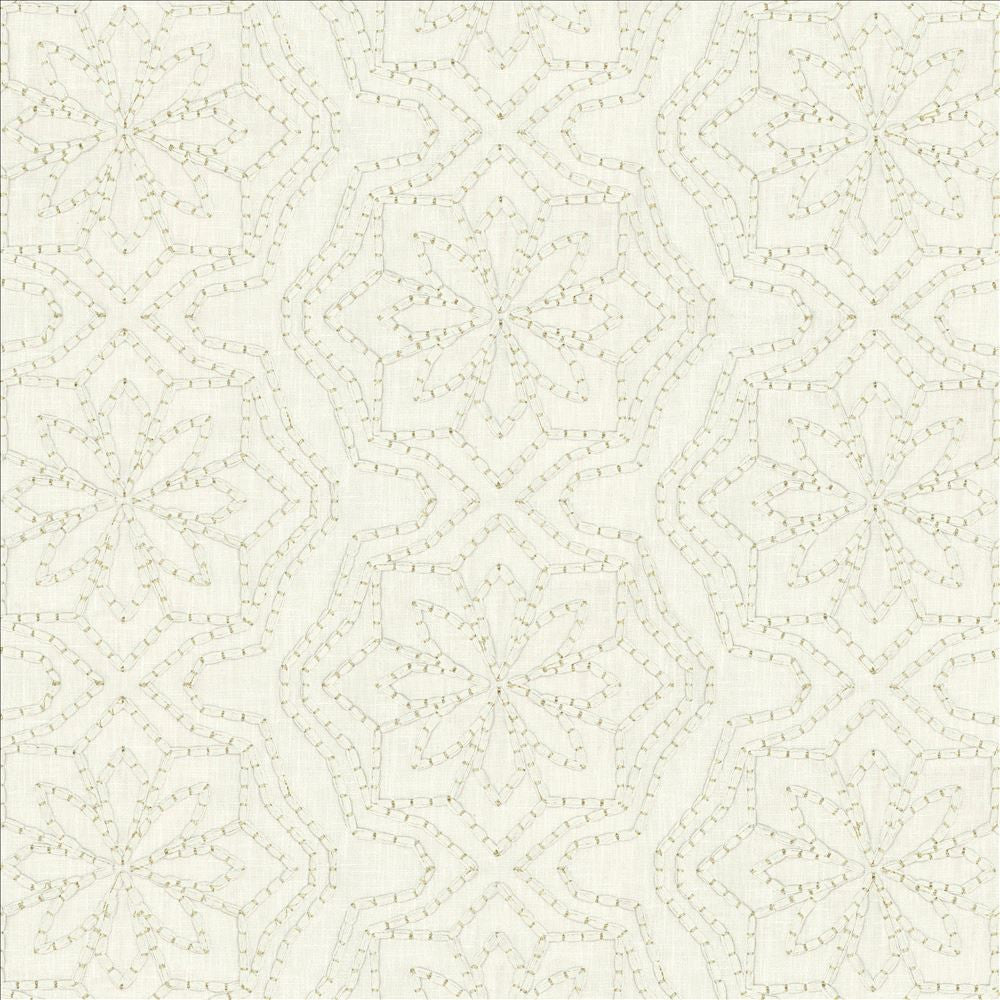 Cassie Off White  by Kasmir Fabric See sample 70% Polyester
30% Cotton
 INDIA Not Tested </p><p>Repeat: Horizontal: 13 inches and Vertical: 6 inches 54  - Fabric Carolina -