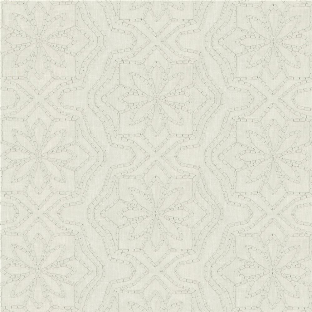 Cassie Off White by Kasmir Fabric 5156 70% Polyester 30% Cotton INDIA Not Tested Horizontal: 13 inches and Vertical: 6 inches 54 - Fabric Carolina -