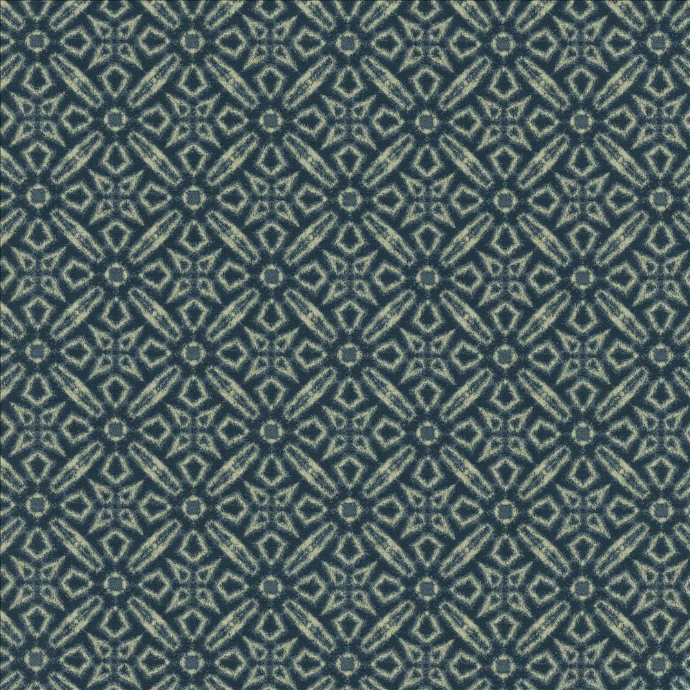 Cassiopeia Indigo by Kasmir Fabric 1456 100% Polyester
 CHINA 18,000 Wyzenbeek Double Rubs Horizontal: 3 4/8 inches and Vertical: 3 4/8 inches 55 - Fabric Carolina -