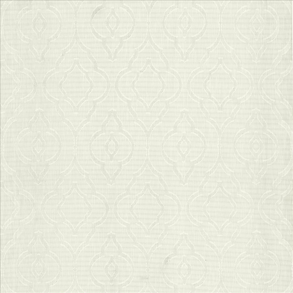 Cassius White by Kasmir Fabric 5157 100% Polyester CHINA Not Tested Horizontal: 9 inches and Vertical: 15 inches 118 - Fabric Carolina -