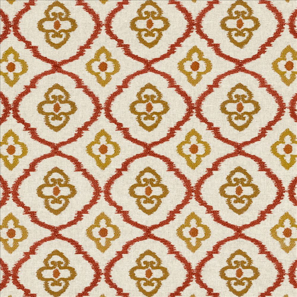 Catania Russet by Kasmir Fabric 1450 75% Viscose
25% Linen
 INDIA </p><p>Repeat: Horizontal: 9 7/8 inches and Vertical: 9 4/8 inches 54 - Fabric Carolina -