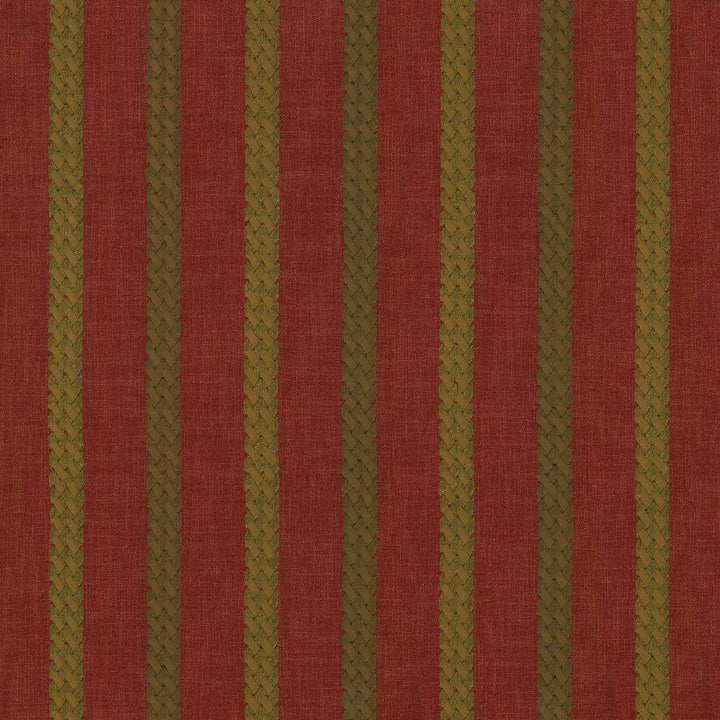 Celtic Stripe Crimson by Kasmir Fabric 1443 100% Polyester Embroidery Contents 100% Rayon INDIA 25,000 Wyzenbeek Double Rubs H: 4 2/8 inches, V:4/8 inches 54 - 55 - Fabric Carolina - Kasmir