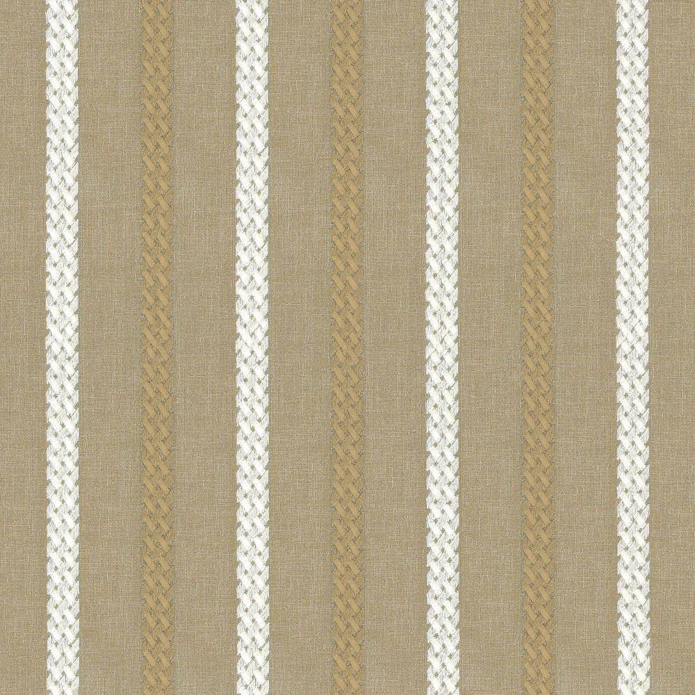Celtic Stripe Taupe by Kasmir Fabric 1443 100% Polyester Embroidery Contents 100% Rayon INDIA 25,000 Wyzenbeek Double Rubs H: 4 2/8 inches, V:4/8 inches 54 - 55 - Fabric Carolina - Kasmir
