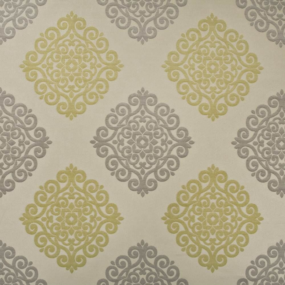Ceylon Damask Endive by Kasmir Fabric 1406 65% Rayon 35% Polyester CHINA 15,000 Wyzenbeek Double Rubs Horizontal: 14 6/8 inches and Vertical: 15 6/8 inches 58 - Fabric Carolina -