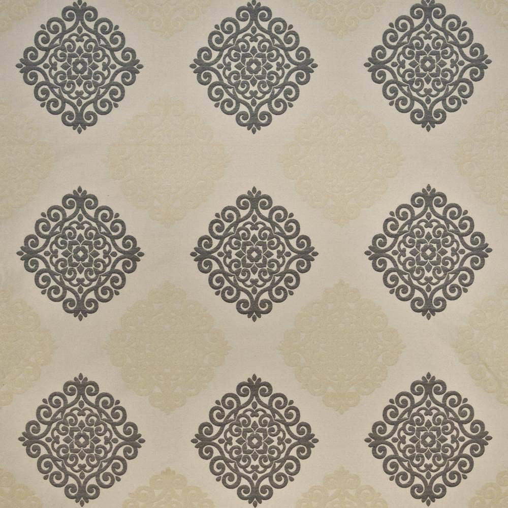 Ceylon Damask Scrimshaw by Kasmir Fabric 1405 65% Rayon 35% Polyester CHINA 15,000 Wyzenbeek Double Rubs H: 14 6/8 inches, V:15 6/8 inches 58 - Fabric Carolina - Kasmir