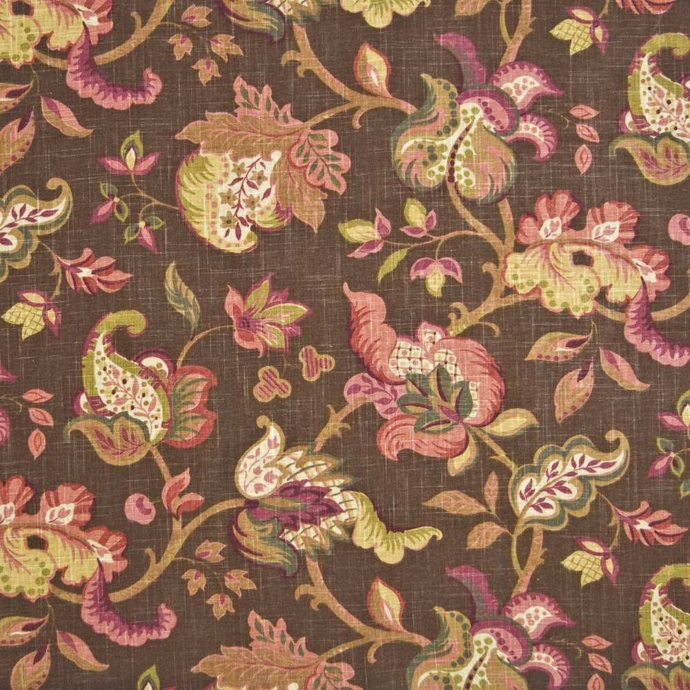 Chalcott Garden Chocolate by Kasmir Fabric 1370 55% Viscose 45% Flax CHINA 9,000 Wyzenbeek Double Rubs H: 27 inches, V:27 inches 54 - 55 - Fabric Carolina - Kasmir