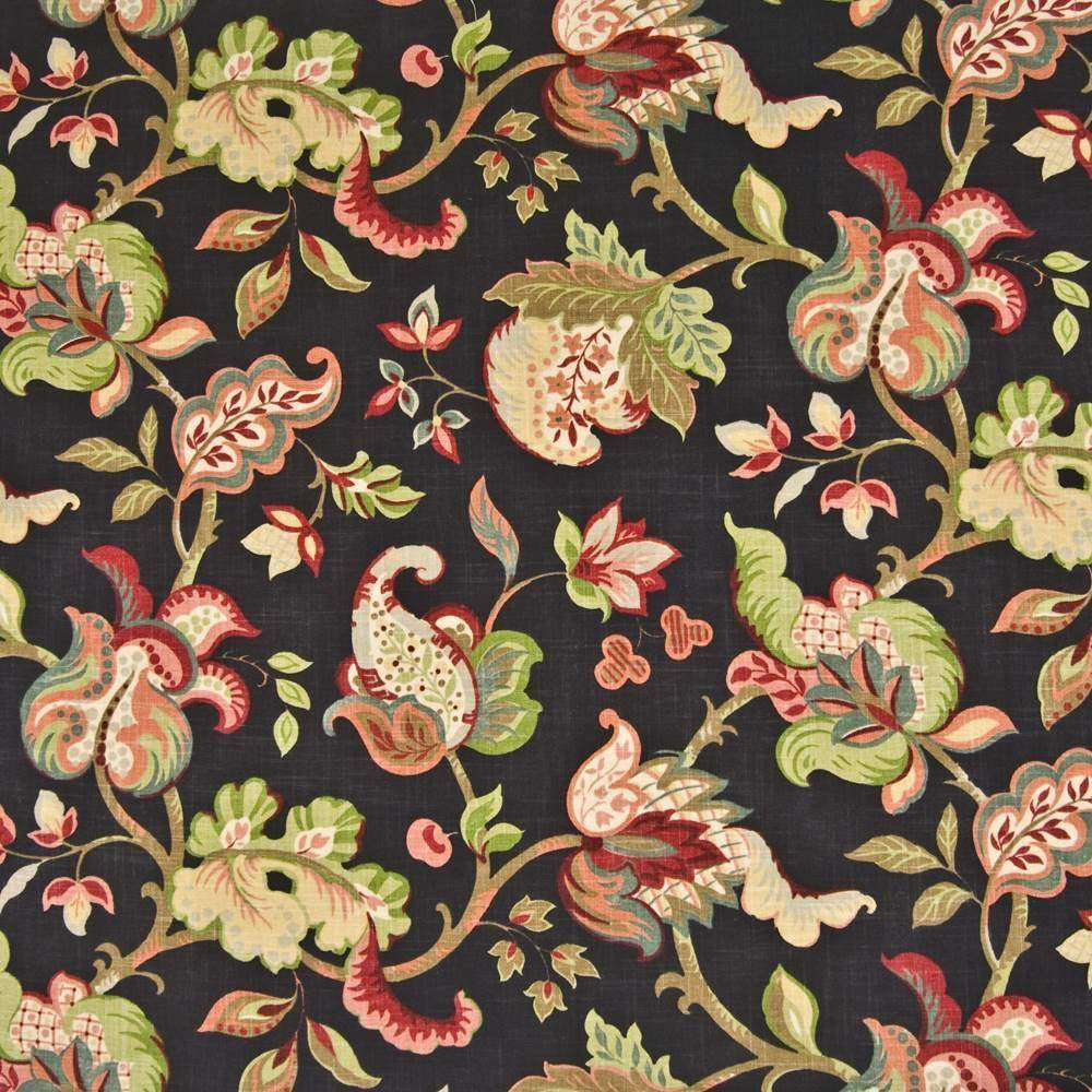 Chalcott Garden Licorice by Kasmir Fabric 1371 55% Viscose 45% Flax CHINA 9,000 Wyzenbeek Double Rubs H: 27 inches, V:27 inches 54 - 55 - Fabric Carolina - Kasmir