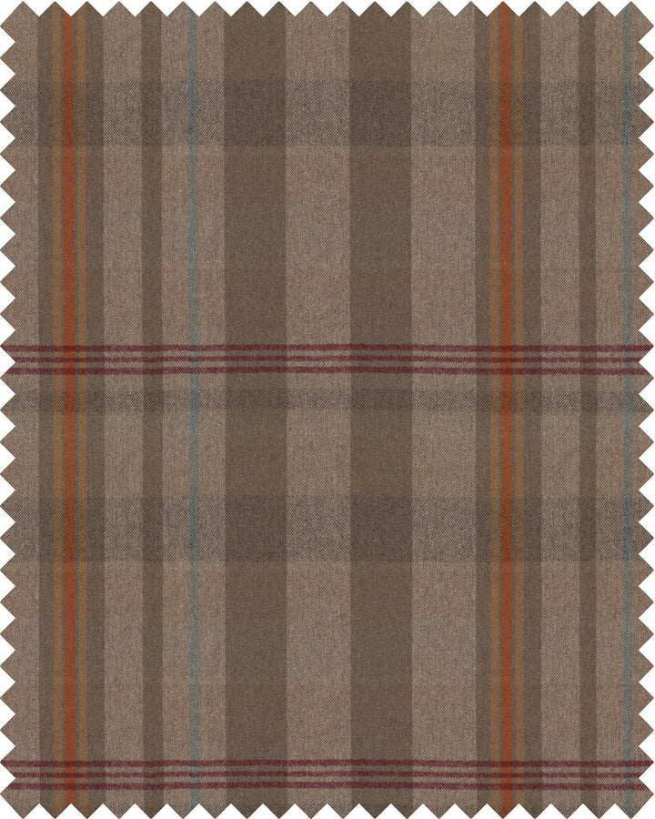 CHALET Woven Fabric (FB00116) by Mind The Gap | FB00116 | TYROL APRES-SKI HOME COLLECTION | Brown, Mint, Orange, Taupe | Fabric Carolina | https://www.fabriccarolina.com/