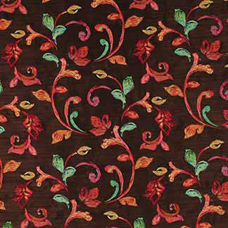Chalmette Blaze 1064111000 by Carole Fabric Exclusive Radiant Poppy 100% Polyester India H: 18 3/4"V, 17"H  51" Minimum (See sample for specifics) - Fabric Carolina - Carole Exclusive