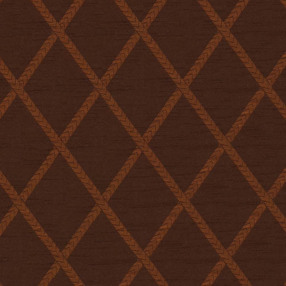 Chambers Trellis Copper by Kasmir Fabric 1412 100% Polyester
 CHINA Not Tested Horizontal: 3 6/8 inches and Vertical: 5 2/8 inches 61 - Fabric Carolina -