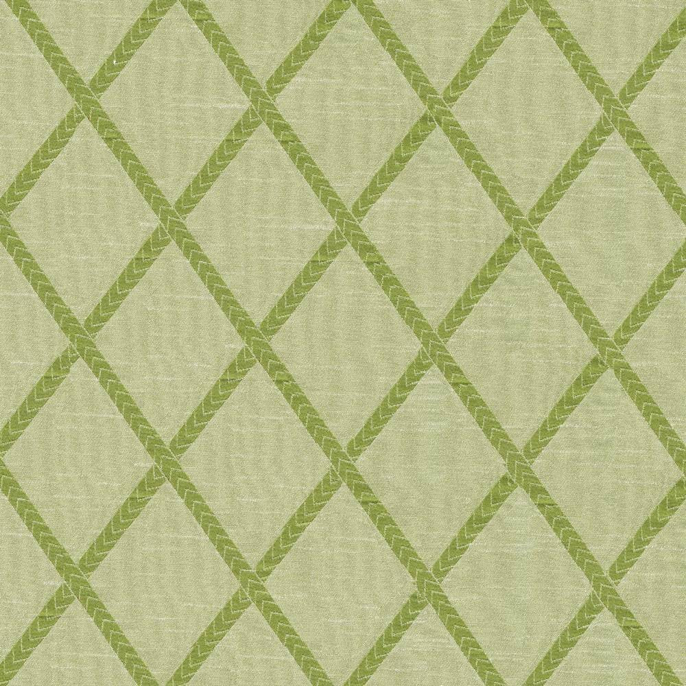 Chambers Trellis Kiwi by Kasmir Fabric 1412 100% Polyester CHINA Not Tested H: 3 6/8 inches, V:5 2/8 inches 61 - 62 - Fabric Carolina - Kasmir