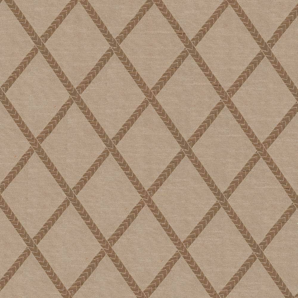 Chambers Trellis Latte by Kasmir Fabric 1412 100% Polyester CHINA Not Tested H: 3 6/8 inches, V:5 2/8 inches 61 - 62 - Fabric Carolina - Kasmir