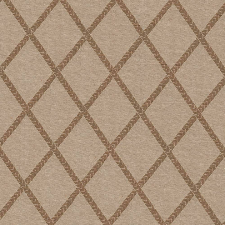 Chambers Trellis Latte by Kasmir Fabric 1412 100% Polyester CHINA Not Tested H: 3 6/8 inches, V:5 2/8 inches 61 - 62 - Fabric Carolina - Kasmir