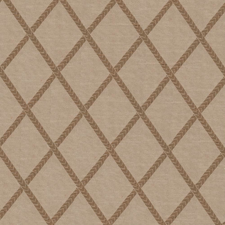 Chambers Trellis Latte by Kasmir Fabric 1412 100% Polyester
 CHINA Not Tested Horizontal: 3 6/8 inches and Vertical: 5 2/8 inches 61 - Fabric Carolina -
