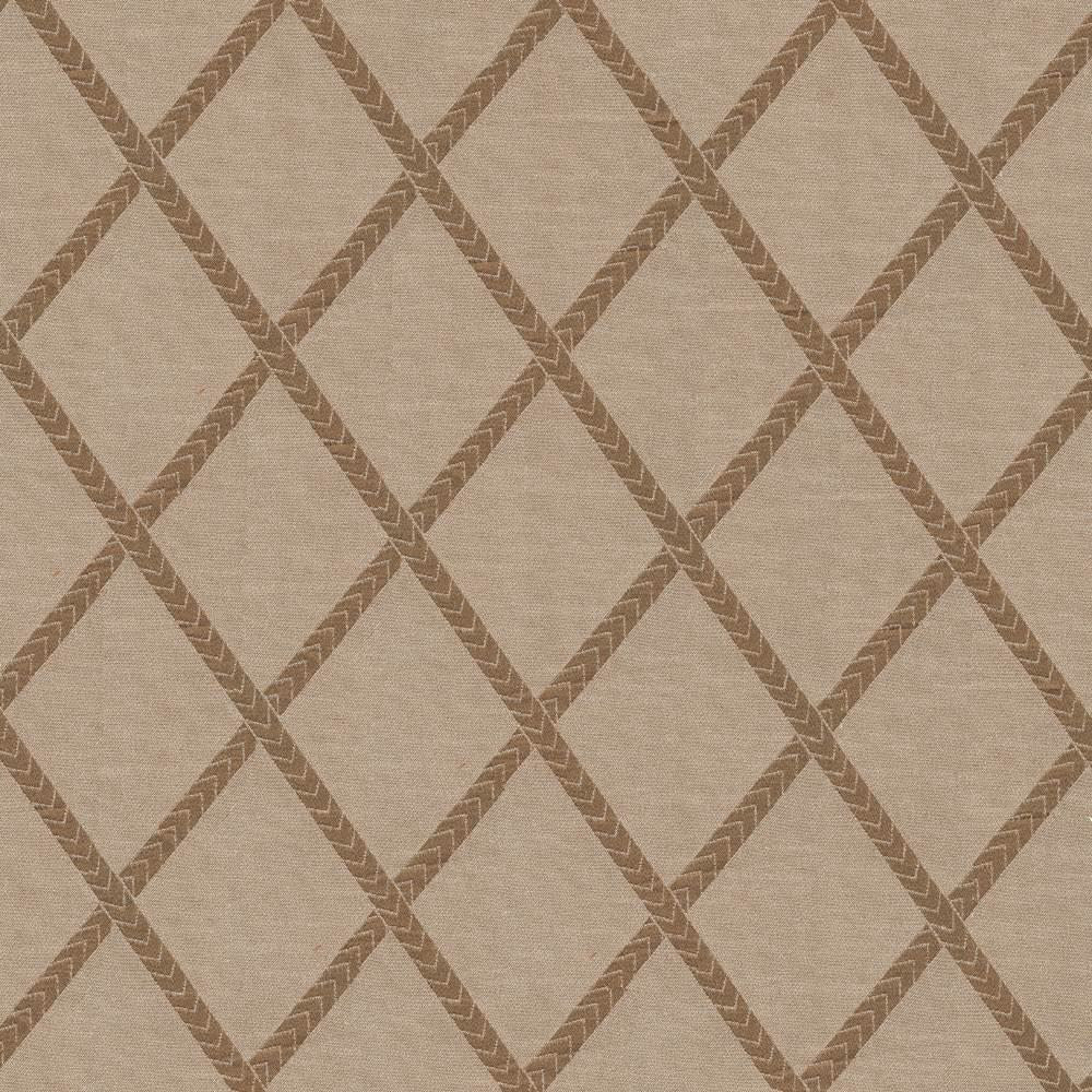 Chambers Trellis Latte  by Kasmir Fabric See sample 100% Polyester
 CHINA Not Tested </p><p>Repeat: Horizontal: 3 6/8 inches and Vertical: 5 2/8 inches 61  - Fabric Carolina -