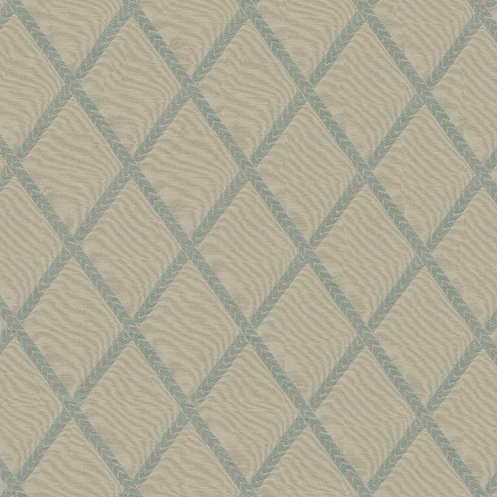 Chambers Trellis Seaspray by Kasmir Fabric 1412 100% Polyester CHINA Not Tested H: 3 6/8 inches, V:5 2/8 inches 61 - 62 - Fabric Carolina - Kasmir