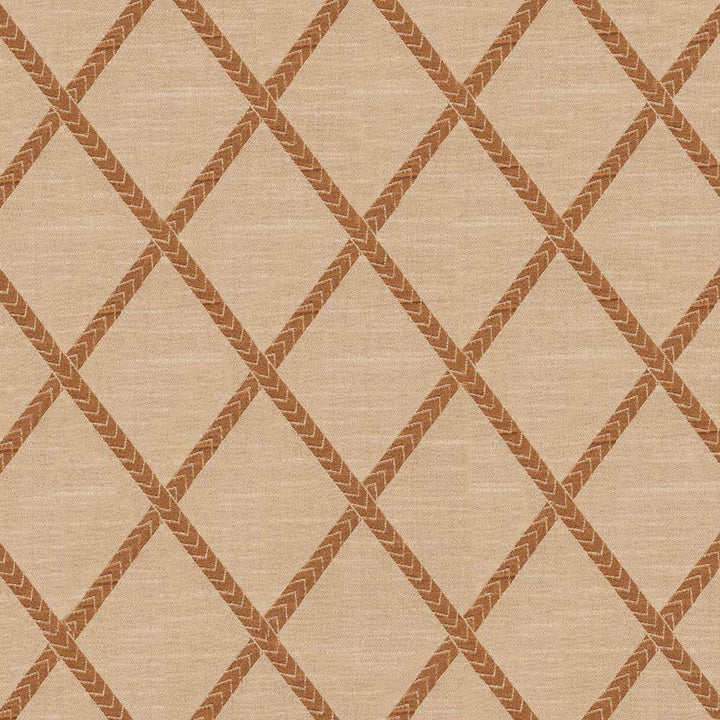 Chambers Trellis Spice by Kasmir Fabric 1412 100% Polyester CHINA Not Tested H: 3 6/8 inches, V:5 2/8 inches 61 - 62 - Fabric Carolina - Kasmir