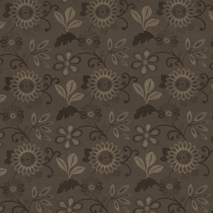Chandra Graphite by Kasmir Fabric 1443 100% Polyester Embroidery Contents 100% Viscose INDIA Not Tested H: 13 inches, V:12 6/8 inches 55 - 56 - Fabric Carolina - Kasmir