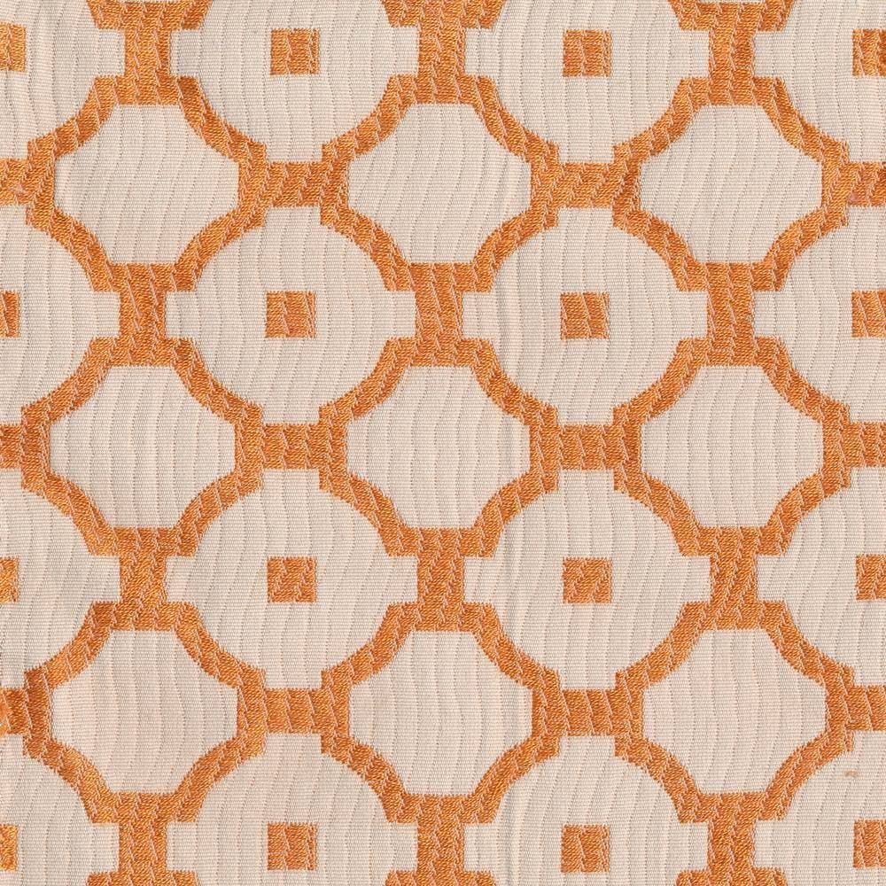Chang Trellis Coral by Kasmir Fabric 1405 60% Rayon 40% Polyester CHINA 25,000 Wyzenbeek Double Rubs H: 2 inches, V:1 6/8 inches 54 - Fabric Carolina - Kasmir