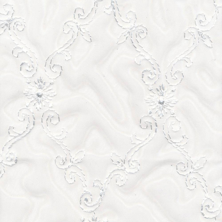 Chanticleer Winter White by Kasmir Fabric 1374 100% Polyester TURKEY Not Tested H: 3 1/8 inches, V:7 inches 111 - Fabric Carolina - Kasmir